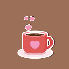 cup of coffee with hearts
