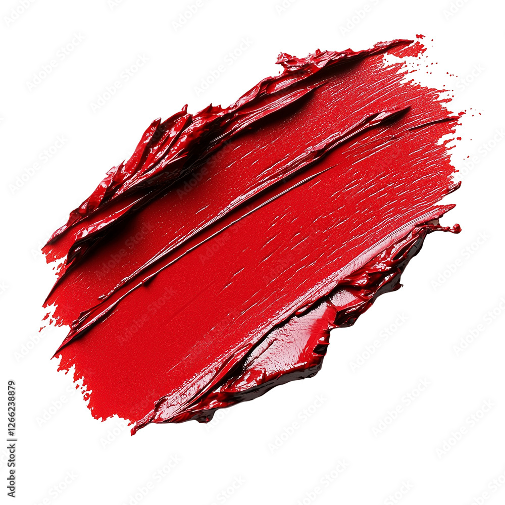 Poster red lipstick swatch texture background design rich dark gloss color isolated on trnasparent backgrou