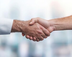 Two Men Shaking Hands Partnership Deal Close Up