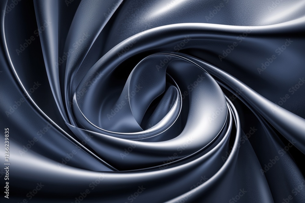 Wall mural smooth dark fabric swirl texture with elegant flowing patterns