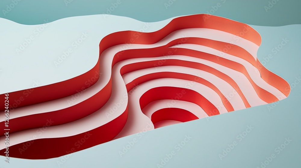 Aufkleber abstract layers of curved paper in warm tones and soft background