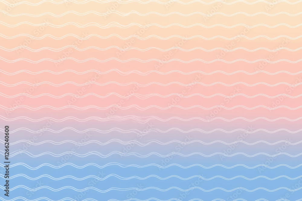 Wall mural soft gradient background with wavy pattern in pastel colors