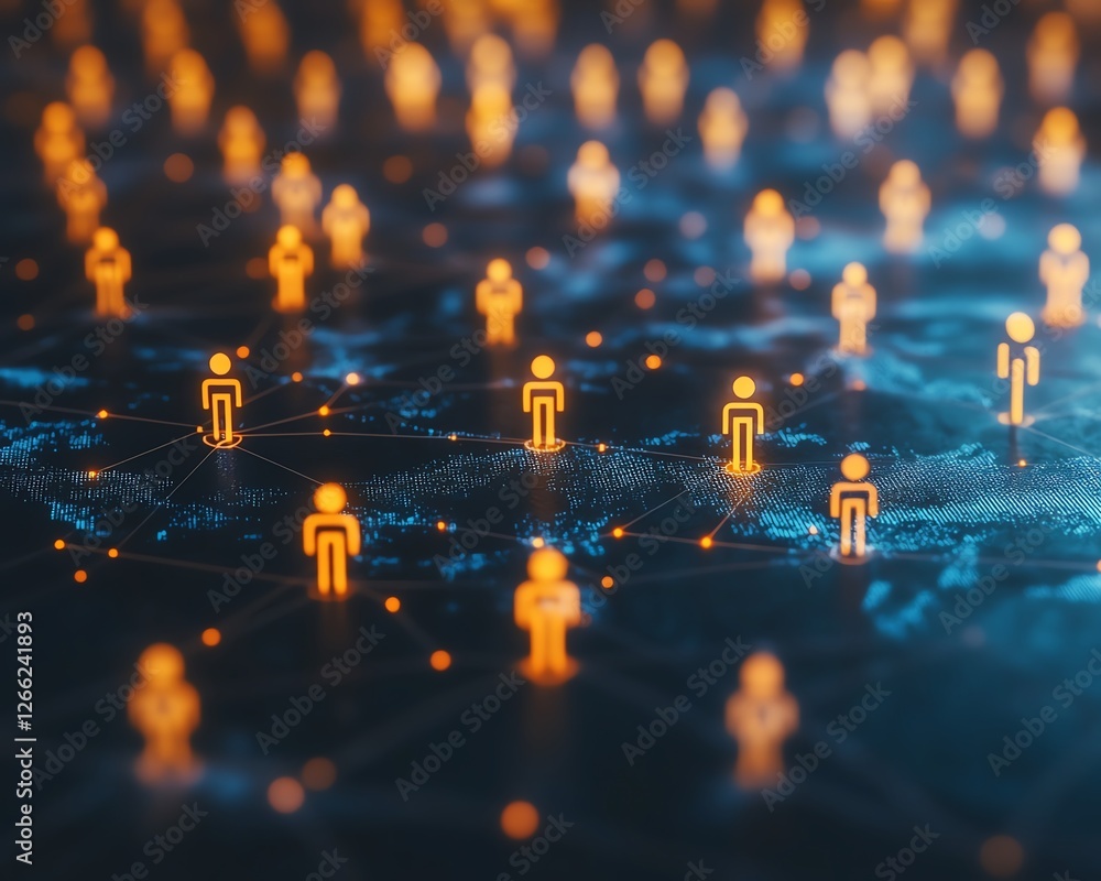 Poster global communication network with interconnected business nodes