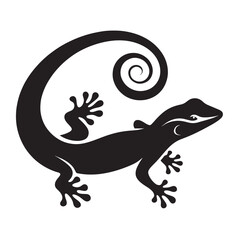 Stylized gecko illustration.