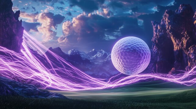 Plasma Golf Match with High-Energy Plasma Balls and Futuristic Scenery