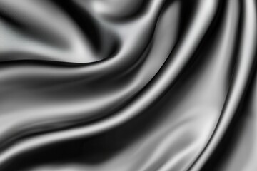 Fototapeta premium Luxurious Soft Black Satin Fabric Draped Smoothly in Waves