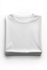 mock up of a plain white folded t shirt isolated on a white background