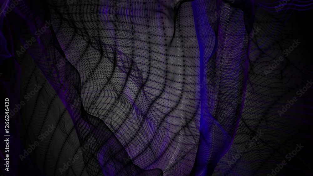 Aufkleber fantastic video animation with color changing particle wave object in slow motion, 4096x2304 loop 4k