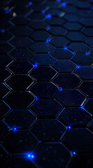 Blue light network technology theme abstract background with glowing network nodes and futuristic patterns.
