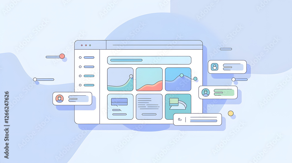 Wall mural minimalist user interface vector illustration visually balanced simple design