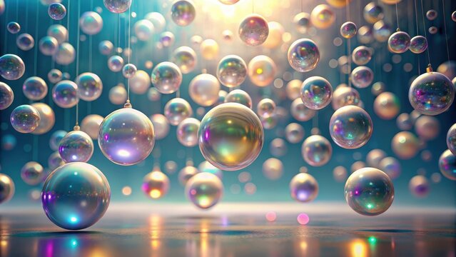 Shimmering Spheres Suspended in an Ethereal Glow, Reflecting Light and Creating a Captivating Display of Festive Ornamentation