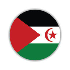 Sahrawi Arab Democratic Republic circle flag logo icon digital vector illustration