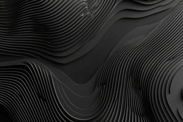Naklejka premium Abstract Black Wave Pattern with Layered Textures and Depth