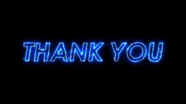 thankyou animated neon electric blue thank you 4k looping