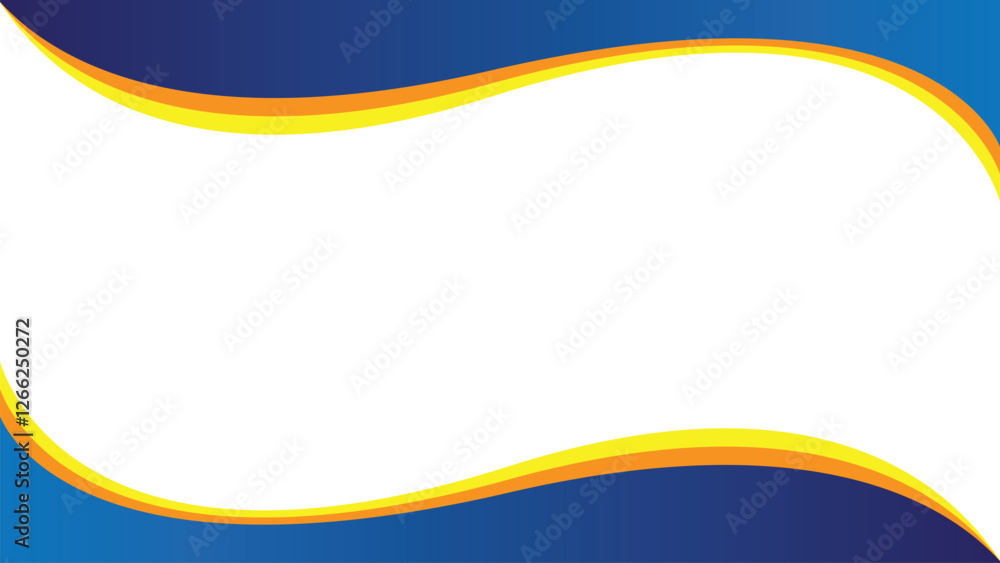 Poster abstract background design with wave style with yellow and blue color, simple abstract background wi