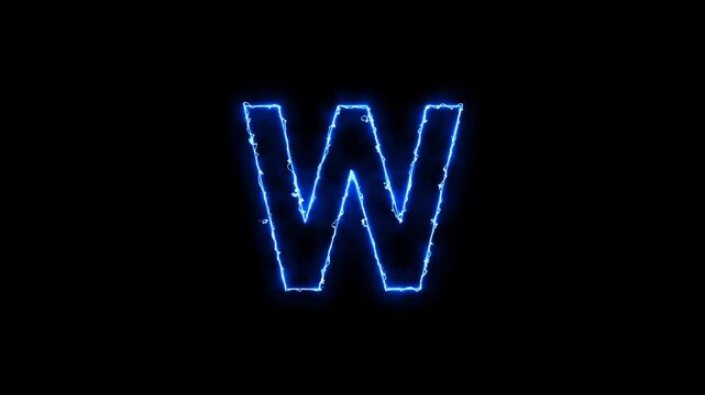 a b c d e f g h i j k l m n o p q r s t u v w x y z neon animated neon electric blue arc reactor alphabet letters 4k looping animated