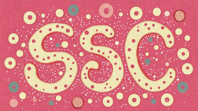 Pastel SSC letters, pink background