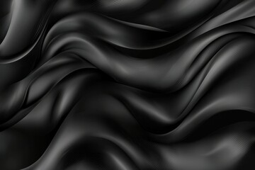Obraz premium Elegant Black Fabric Texture with Soft Waves and Subtle Shine