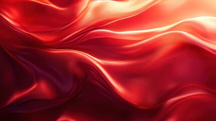 Obraz premium Red silk fabric flowing, studio backdrop, warm light