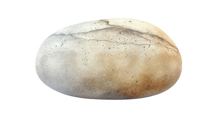 3D Minimal Watercolor Rendering of a Realistic Rounded Pebble with Soft Color Gradients and Natural Textures