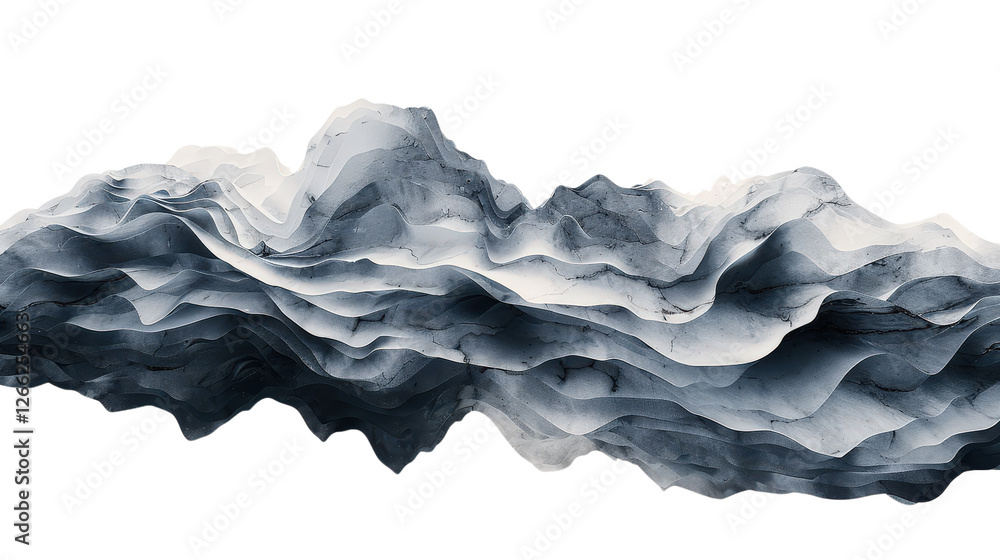 Aufkleber minimalist 3d watercolor style smooth landscape depiction with abstract texture and soft color palet