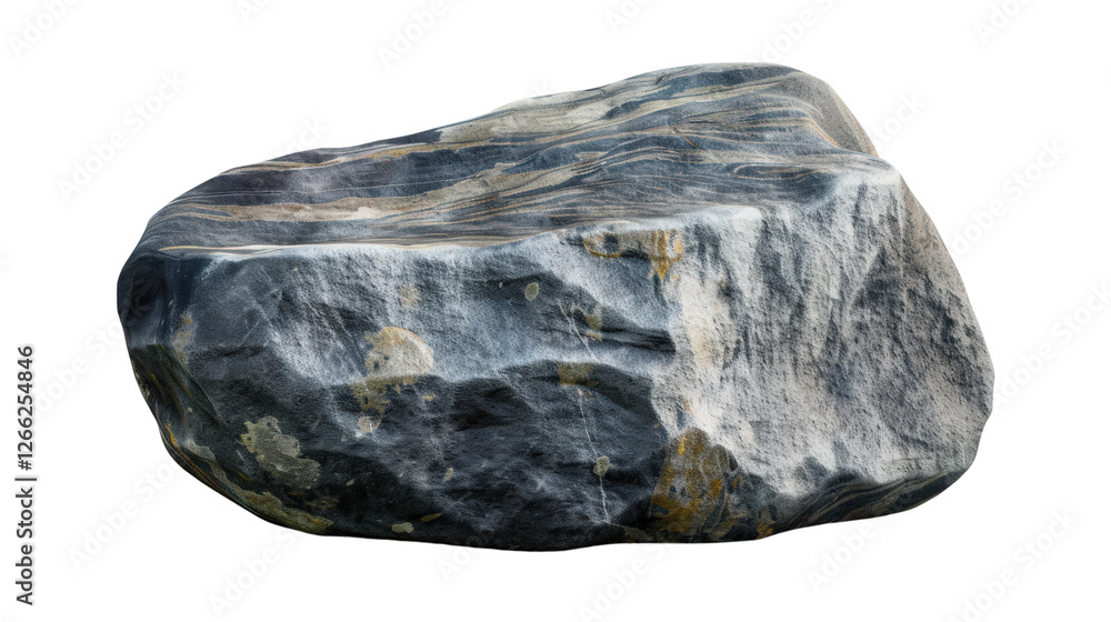 Aufkleber smooth 3d minimal watercolor illustration of a textured rock with subtle details and soft color vari