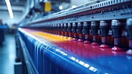 Industrial Printing Process Showing Vibrant Ink Colors