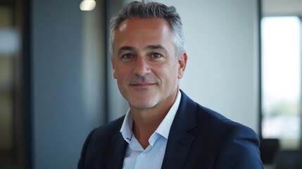 Fototapeta premium Confident businessman portrait showcasing professionalism and approachability