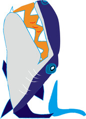 メガロドン色有鉛筆風