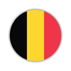 Belgium circle flag logo icon digital vector illustration