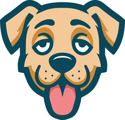 The face of drunk dog cartoon design art