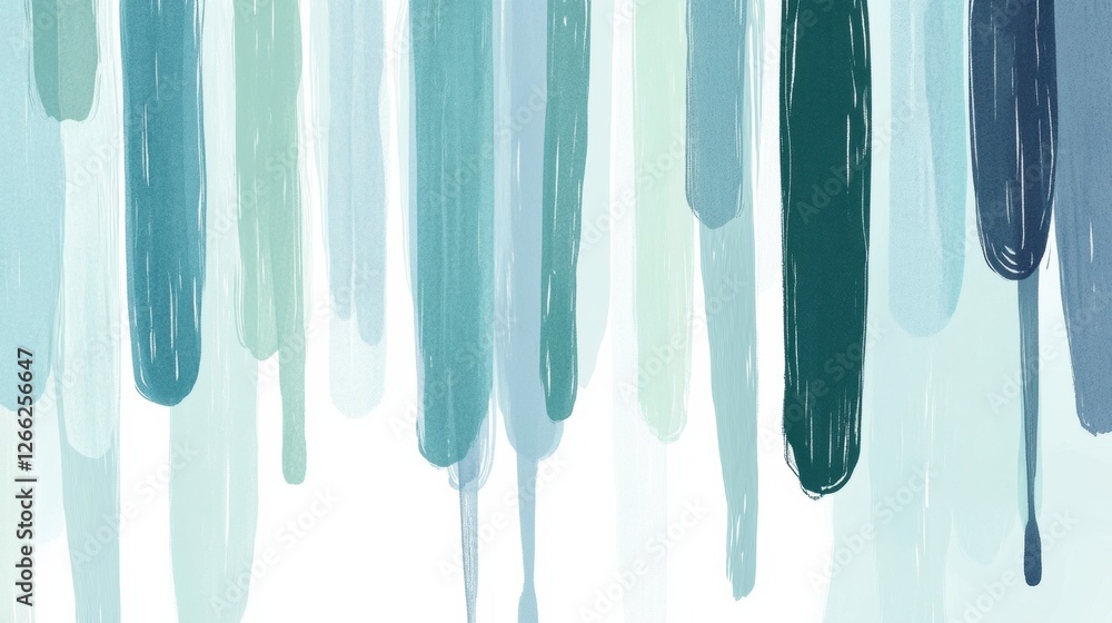 Aufkleber vertical abstract lines capture the essence of gentle spring rain in soft shades of blue and green. 