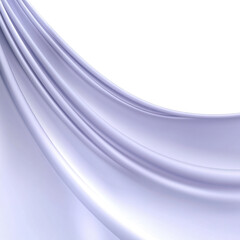 Fototapeta premium Elegant purple fabric draping gracefully against white background, creating soft and smooth texture. flowing lines evoke sense of calm and sophistication