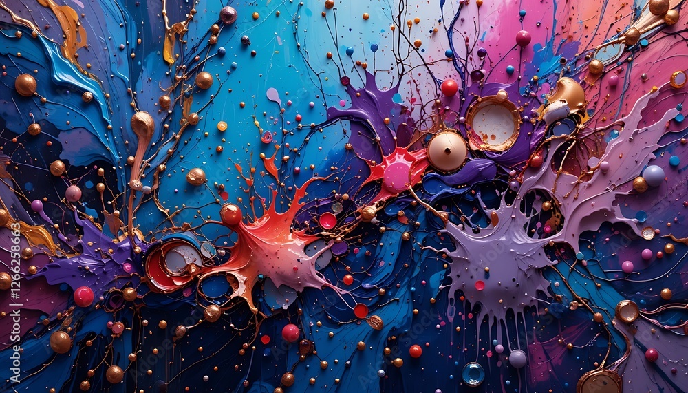 Poster chromatic confluence, a visually stunning abstract expression of colors