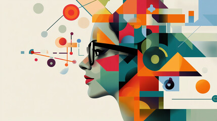 Obraz premium abstract background with colorful numbers