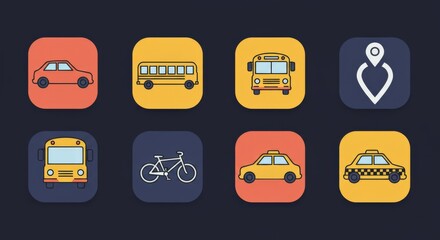 Transportation Icons for Service App
