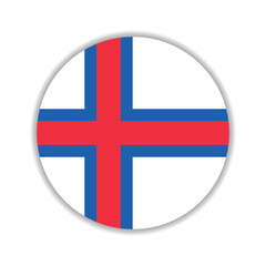 Obraz premium Faroe Islands circle flag logo icon digital vector illustration