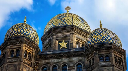Obraz premium magnificent domes of the new synagogue in munich