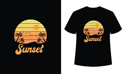 Summer sunset t shirt design