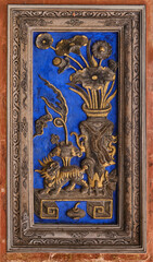 Vintage Nanyang Chinese wall carving, traditional Chinese cultural in Penang