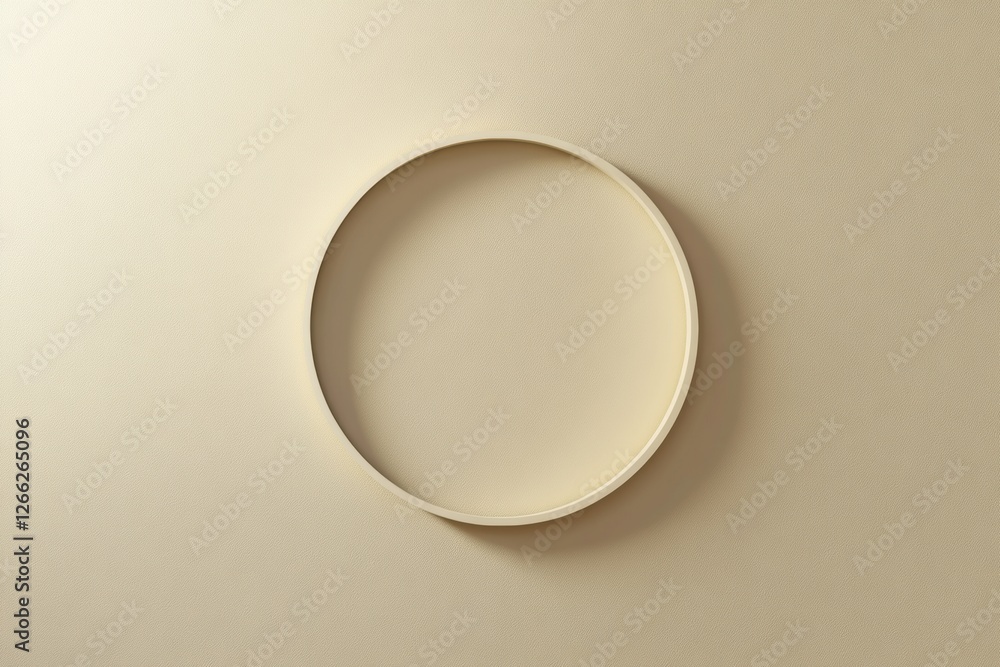 Aufkleber Circular design element displayed against a minimalist beige background emphasizing simplicity and modernity. Generative AI