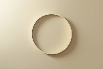 Circular design element displayed against a minimalist beige background emphasizing simplicity and modernity. Generative AI