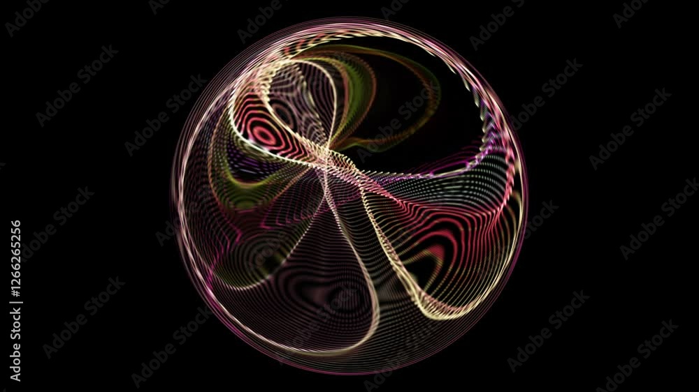 Leinwandbilder futuristic video animation with glowing particle sphere object in slow motion, 4096x2304 loop 4k