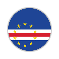Cape Verde circle flag logo icon digital vector illustration
