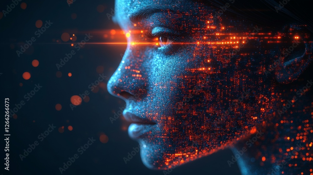 Aufkleber digital dreamscape: a profile of ai, exploring the future of artificial intelligence and human-compu