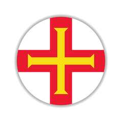Guernsey circle flag logo icon digital vector illustration