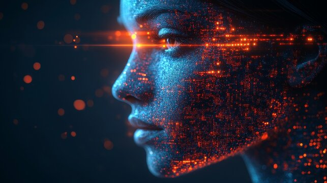 Digital Dreamscape: A Profile of AI, Exploring the Future of Artificial Intelligence and Human-Computer Interaction, Enhanced by Glowing Data Streams and Futuristic Aesthetics