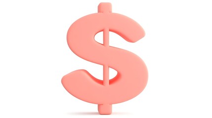 Obraz premium Pink dollar sign, finance, isolated