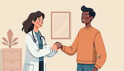Doctor and Patient Handshake in Clinic