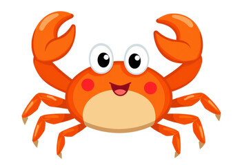 Fototapeta premium Orange Cartoon Crab with Big Eyes